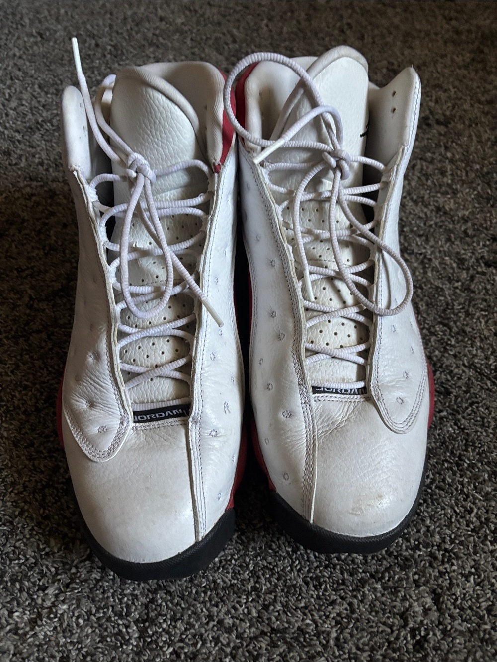 Jordan White and Red Retro Basketball Shoes